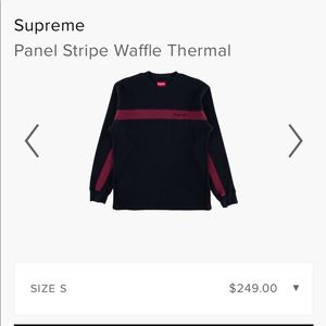 Supreme Panel Stripe Waffle Black M